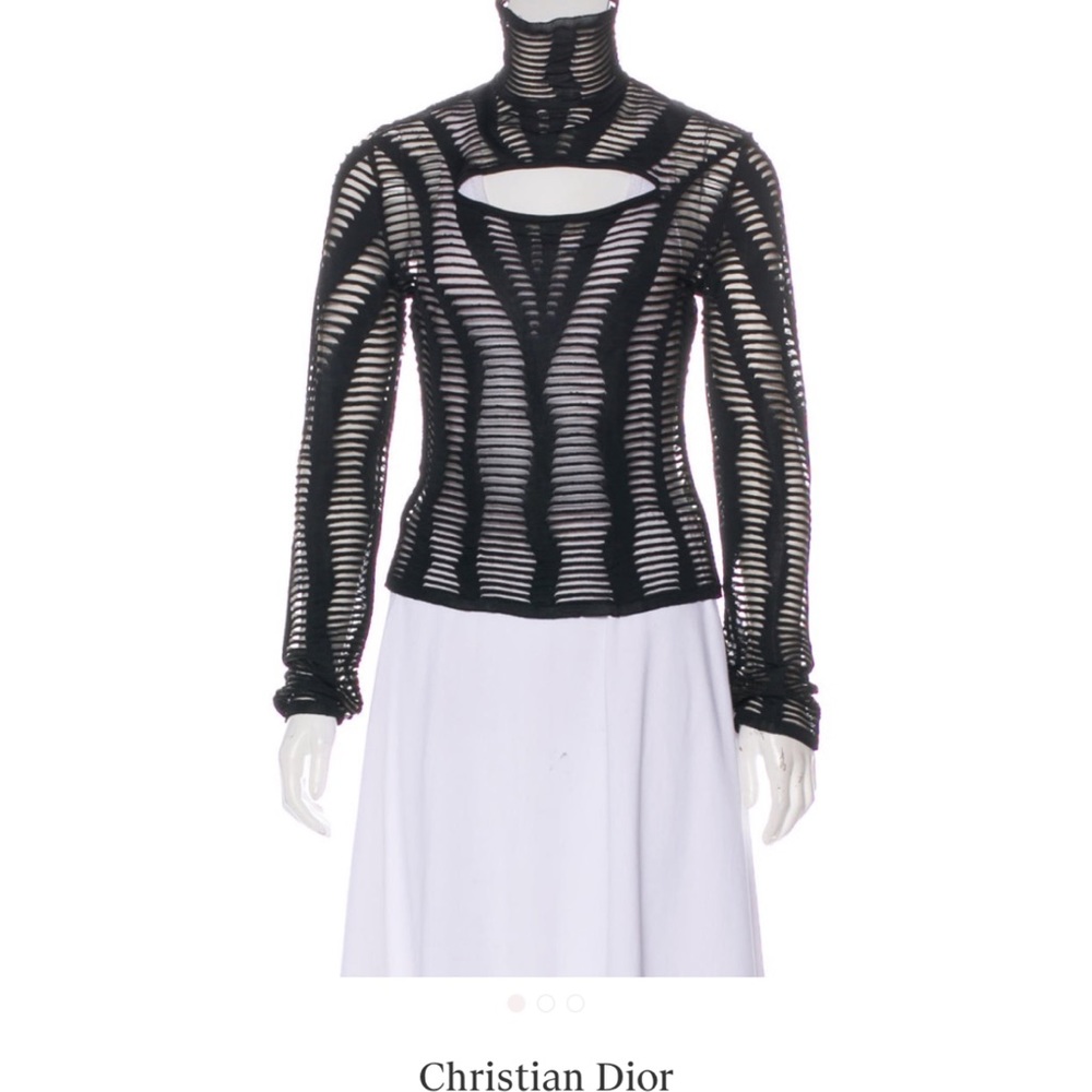 Vintage Dior Cutout Mesh Top